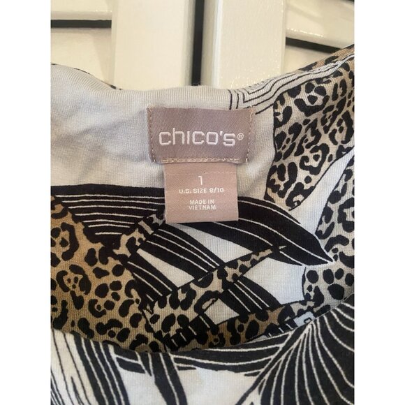 Chicos Maxi Tank Dress Size 8/10 Animal Print Sleeveless w/pockets Stretchy - Picture 3 of 7